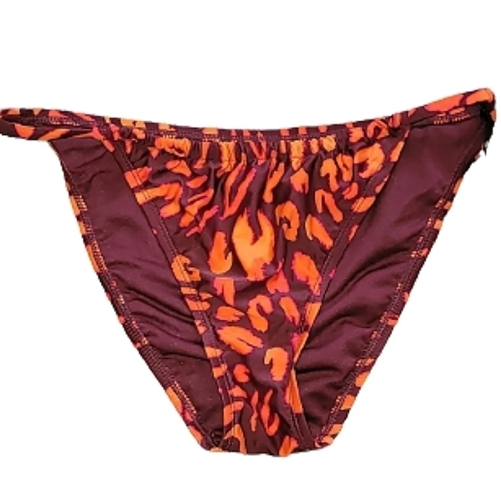 NWT shade and shore red leopard print bikini bottoms - Picture 2 of 8